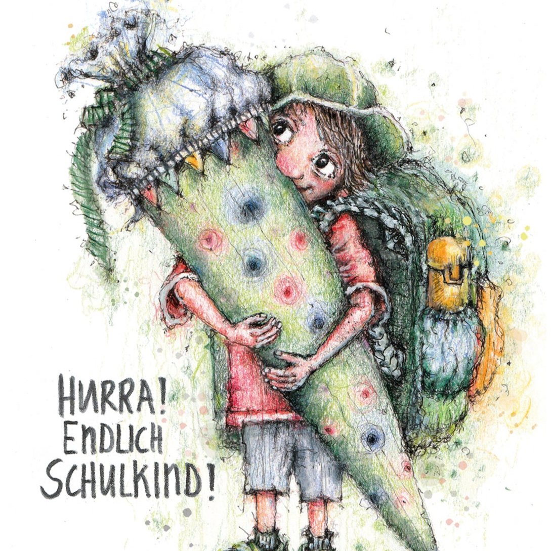 Hurra Endlich Schulkind! Junge | Einschulung Einladung | Junge Einschulung