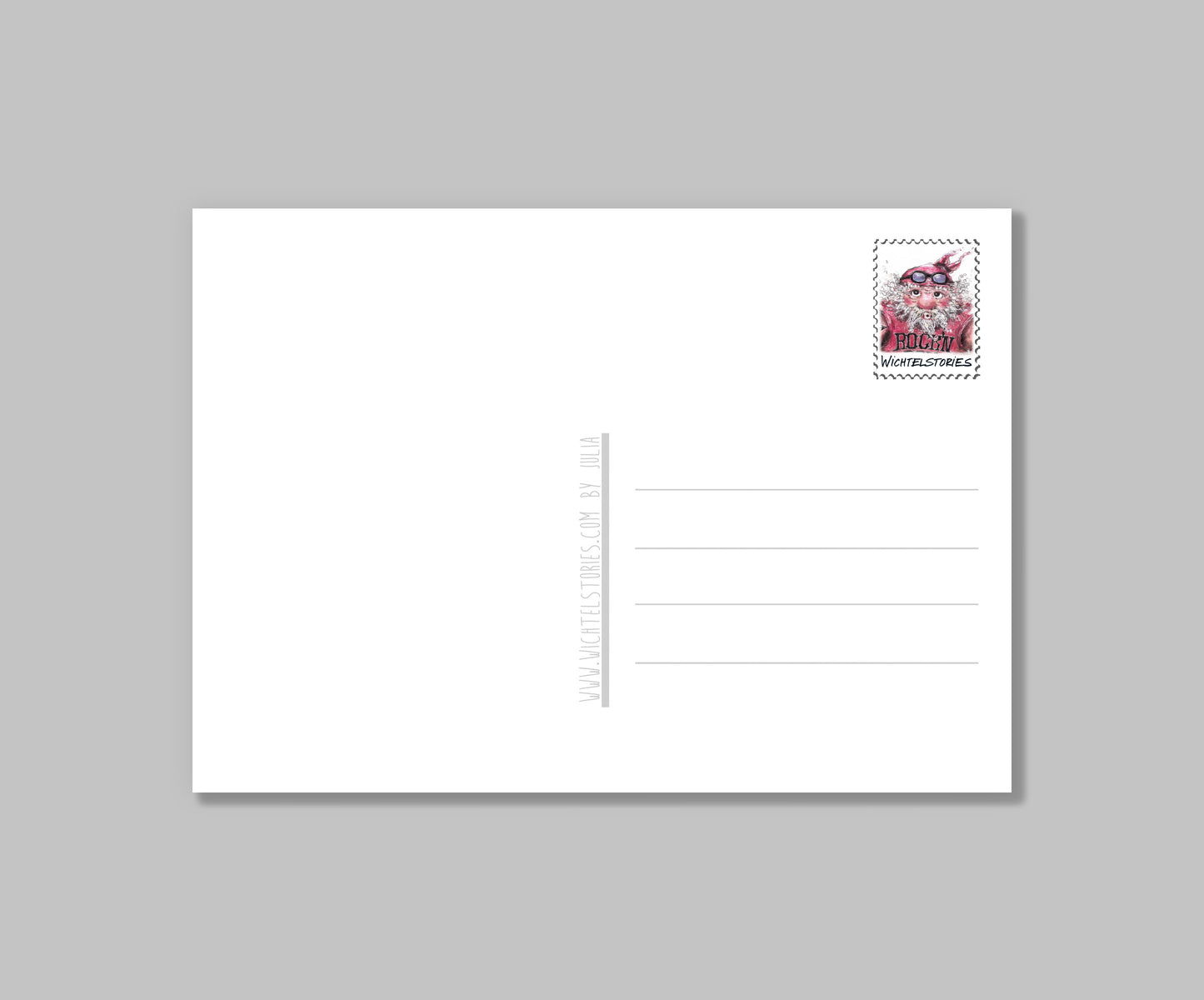 Postkarte Rock’n’Roll Wichtel | Lustige Weihnachtskarte | Männerkarte Geburtstag | Handgezeichnete A6 Kunstkarte
