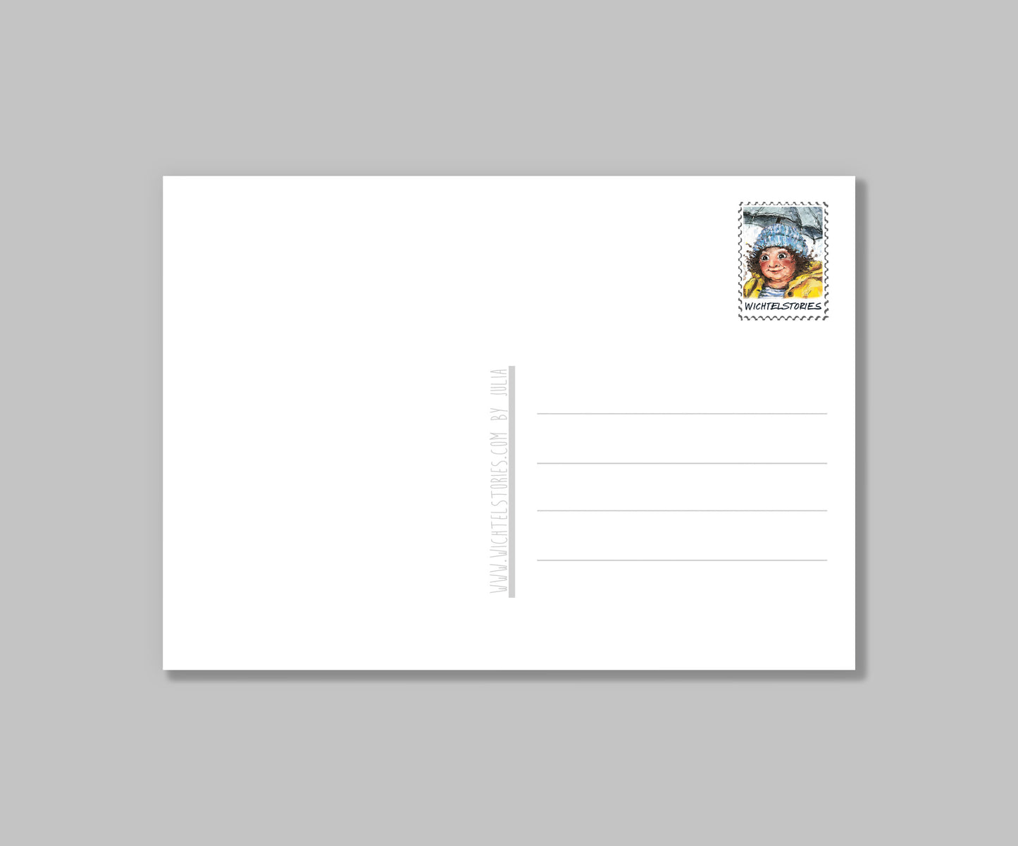 Postkarte Fischbrötchen im Regen | Hamburgerin handgezeichnet A6 Druck | Maritime Kunst mit nordischem Witz