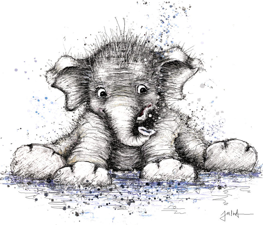 Baby Glückwunschkarte| Kleiner Elefant | Hallo kleines Wunder | Geburtskarten Baby