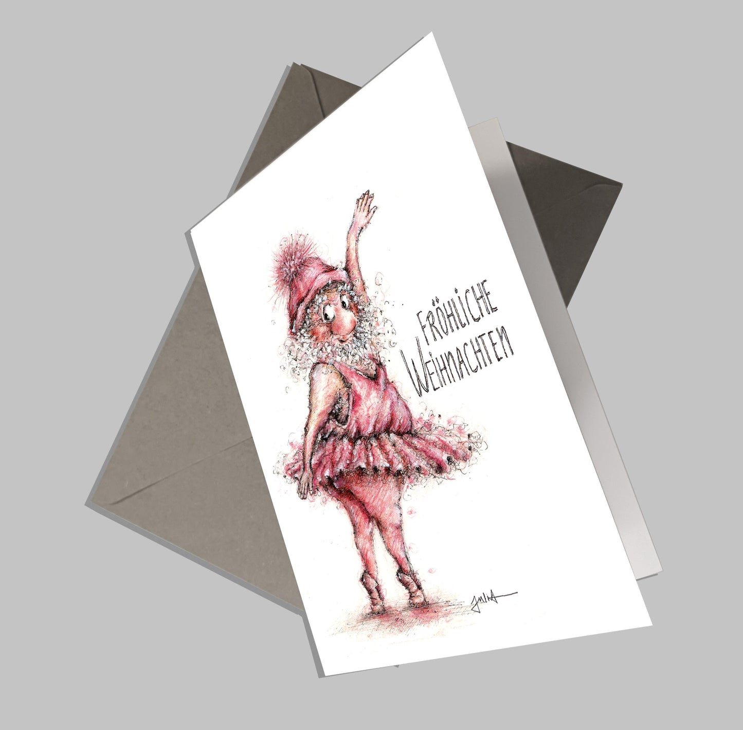 Ballerina Wichtel | Weihnachtskarte | Grußkarte A6 mit Umschlag