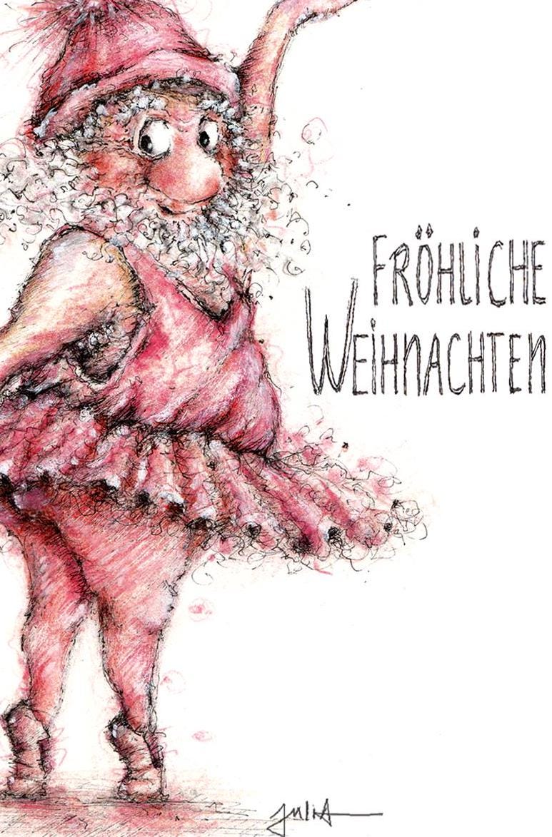 Ballerina Wichtel | Weihnachtskarte | Grußkarte A6 mit Umschlag