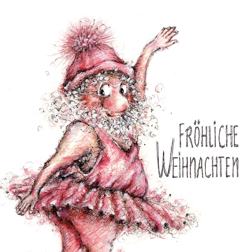 Ballerina Wichtel | Weihnachtskarte | Grußkarte A6 mit Umschlag
