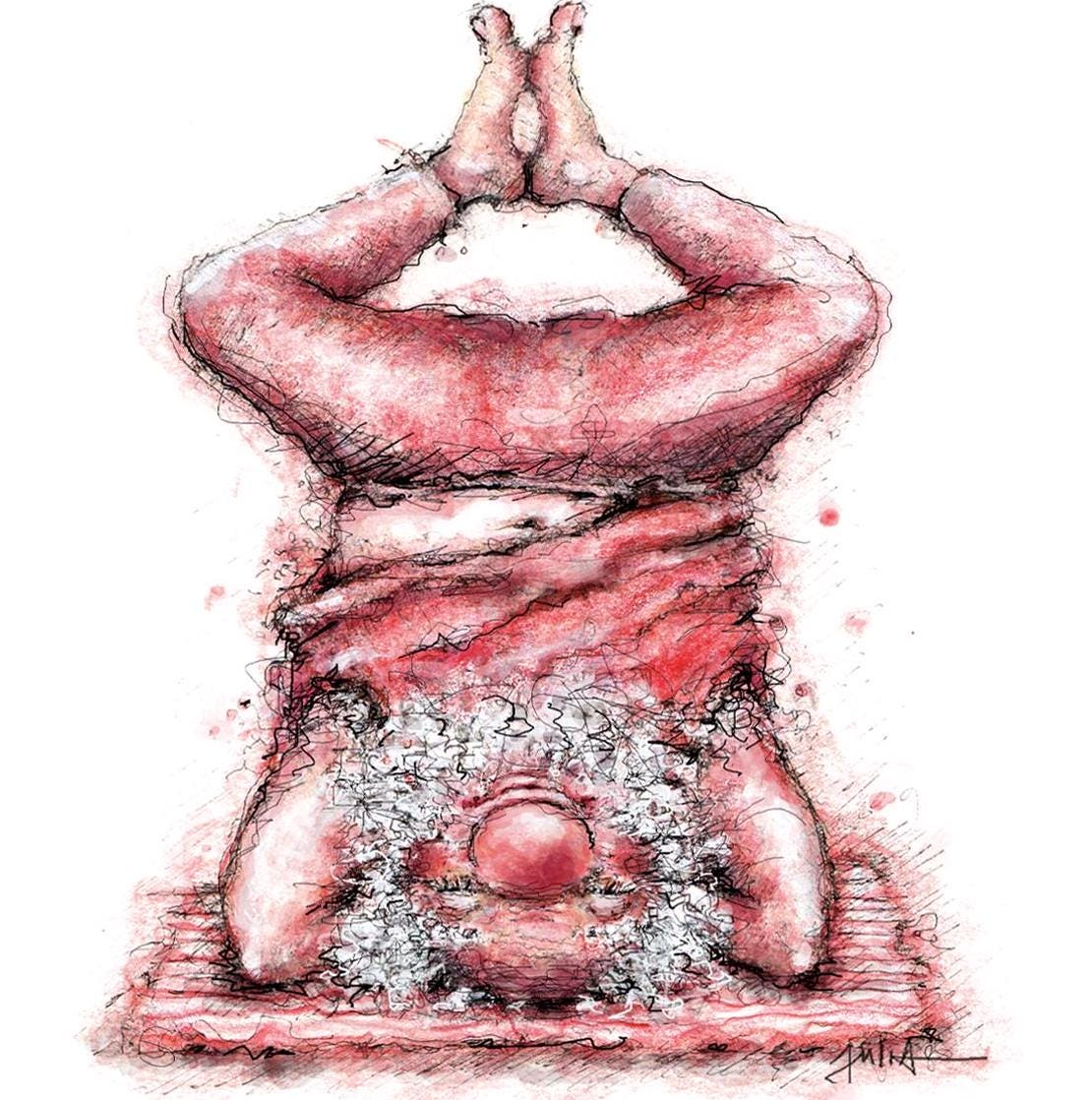 Entspannte Feiertage | Weihnachtskarte | Yoga Wichtel | Grußkarte A6 mit Umschlag