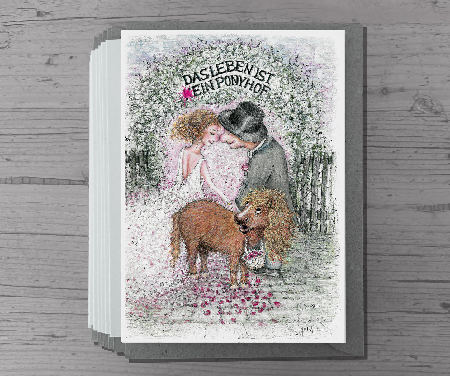 Hochzeitskarte Ponyhof | Klappkarte A6