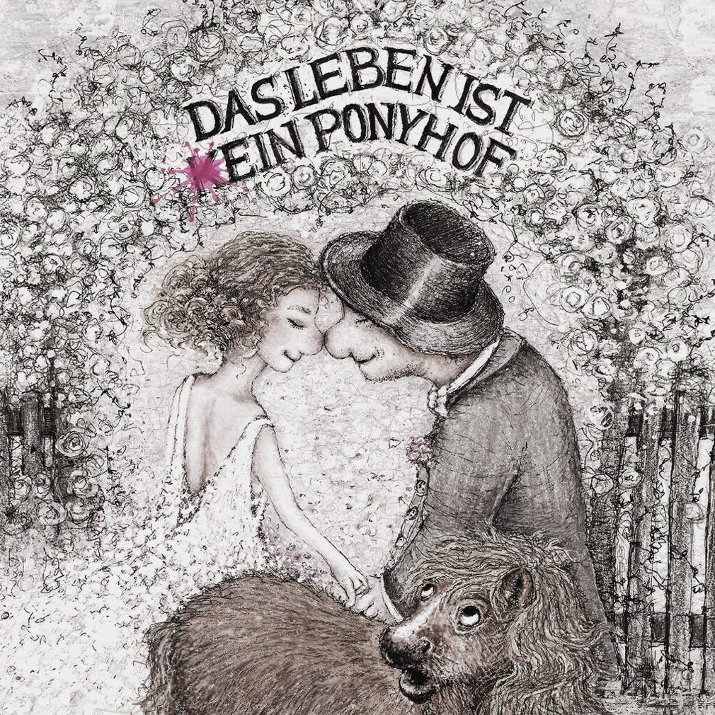 Hochzeitskarte Ponyhof | Sepia | Klappkarte A6