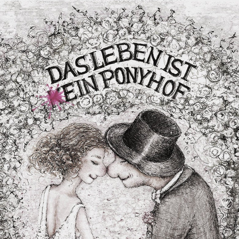 Hochzeitskarte Ponyhof | Sepia | Klappkarte A6