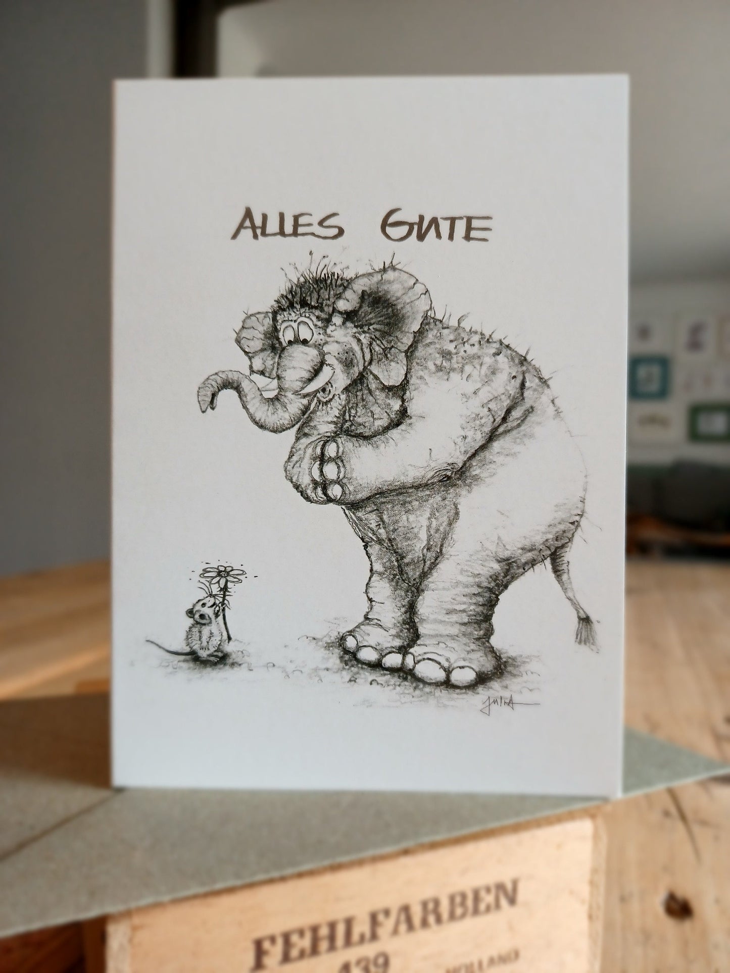 Glückwunschkarte| Elefant & Maus | Geburtstag