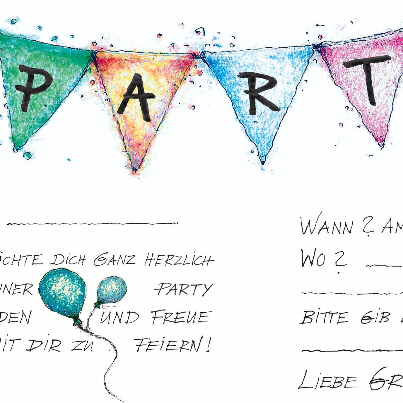 Dino Einladungskarte | Klappkarte A6 zum Ausfüllen | Dino Party Kindergeburtstag