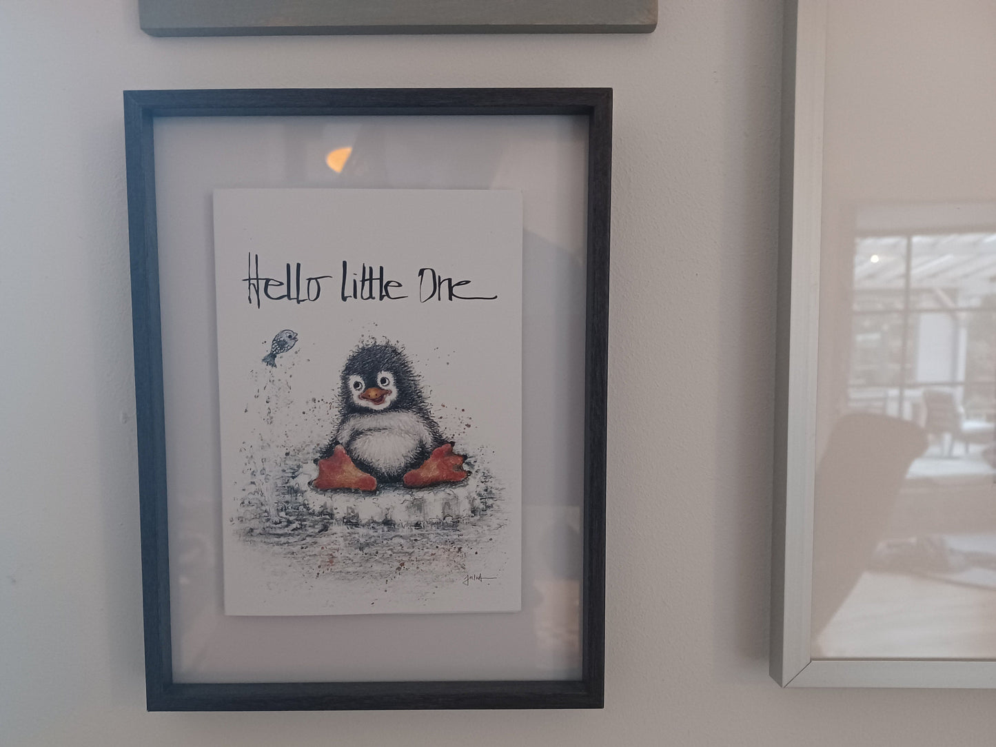 Baby Glückwunschkarte| Kleiner Pinguin | Hello Little One
