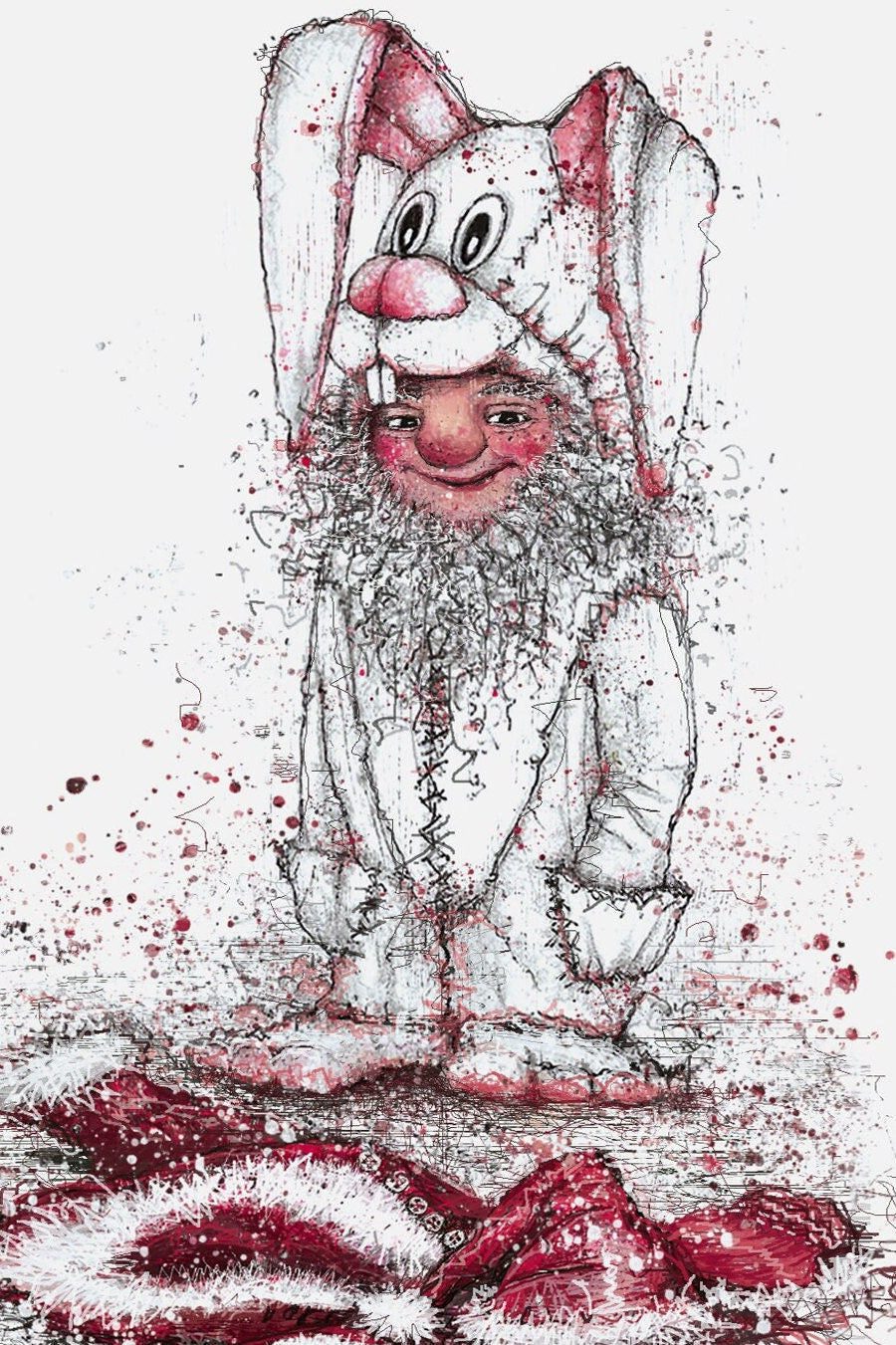 Weihnachtskarte | Weihnachtsgrüße | Weihnachtshase | Frohe Weihnachten
