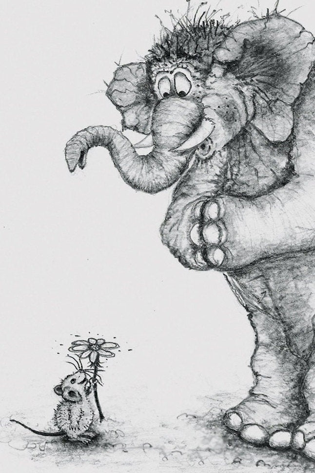 Glückwunschkarte| Elefant & Maus | Geburtstag