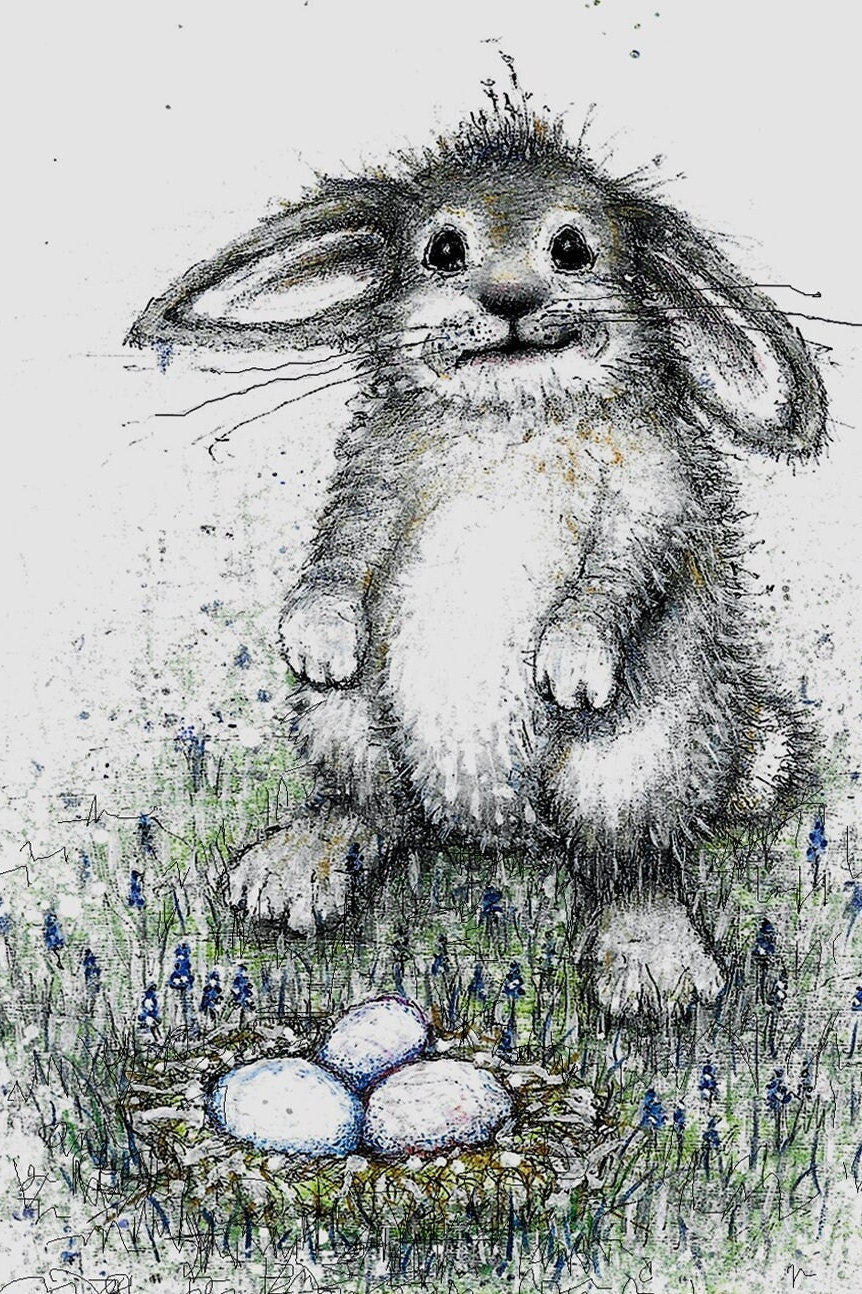 Ostergrußkarten Häschen mit Schlappohren | Häschen Karte | Frohe Ostern Karte