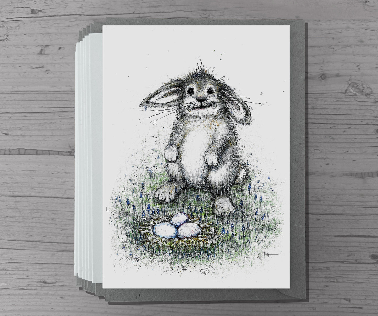 Ostergrußkarten Häschen mit Schlappohren | Häschen Karte | Frohe Ostern Karte