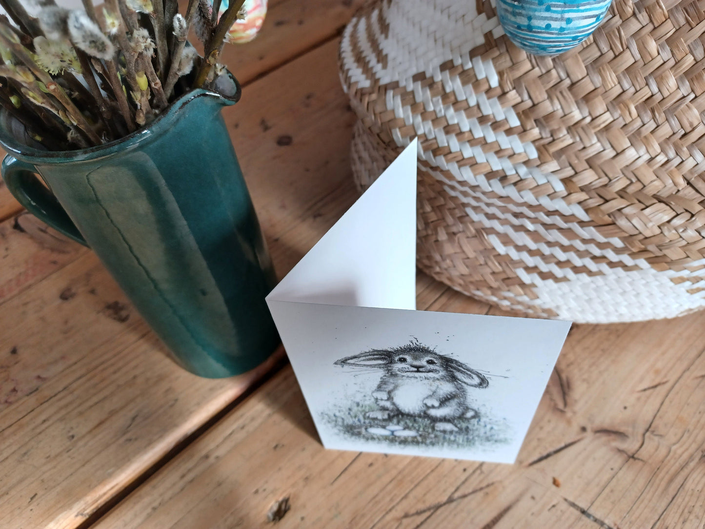 Ostergrußkarten Häschen mit Schlappohren | Häschen Karte | Frohe Ostern Karte