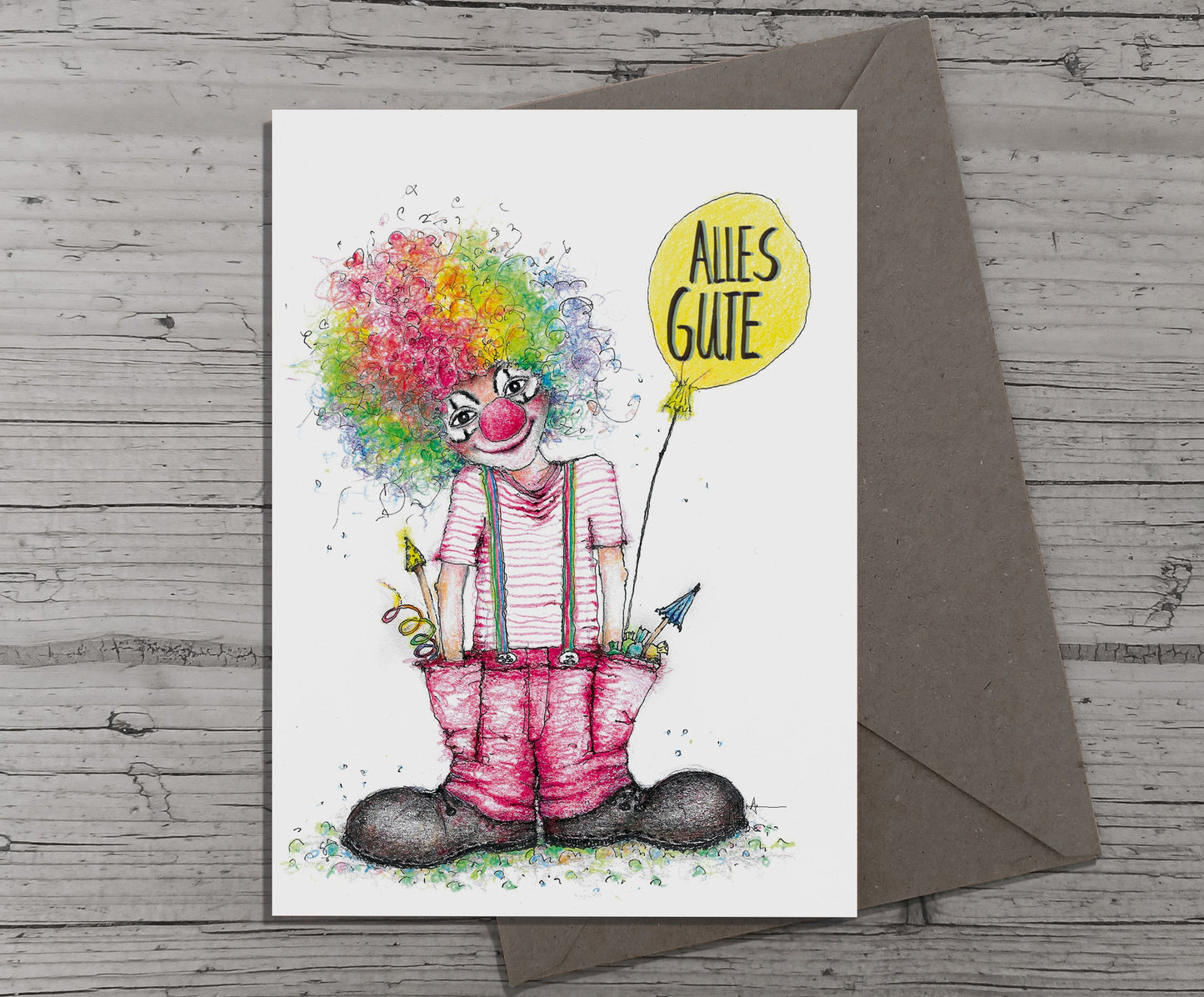 Clown Alles Gute | Grußkarte A6