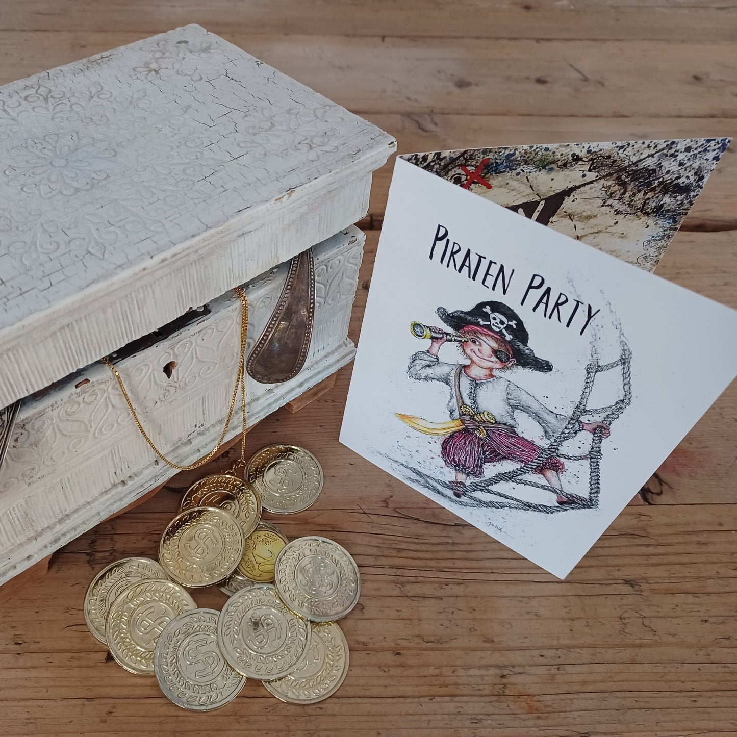 Piratenparty | Einlandungskarte Piratenkindergeburtstag | Einladung Mottoparty Piraten