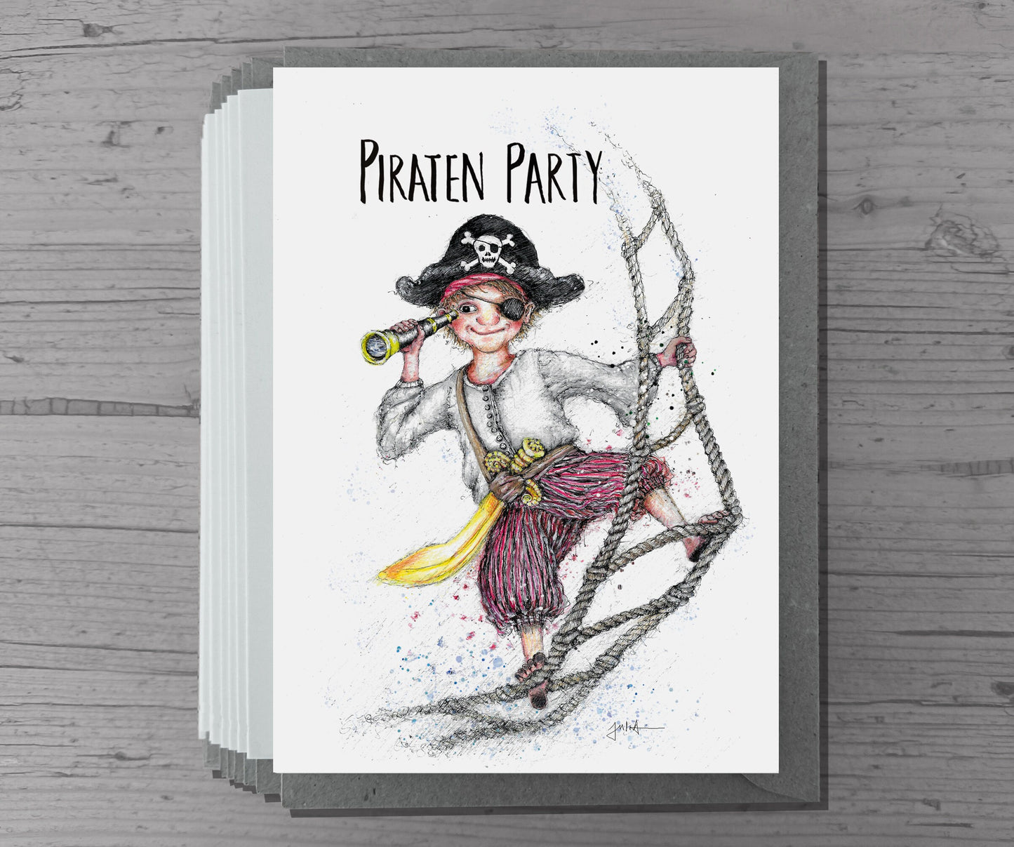 Piratenparty | Einlandungskarte Piratenkindergeburtstag | Einladung Mottoparty Piraten