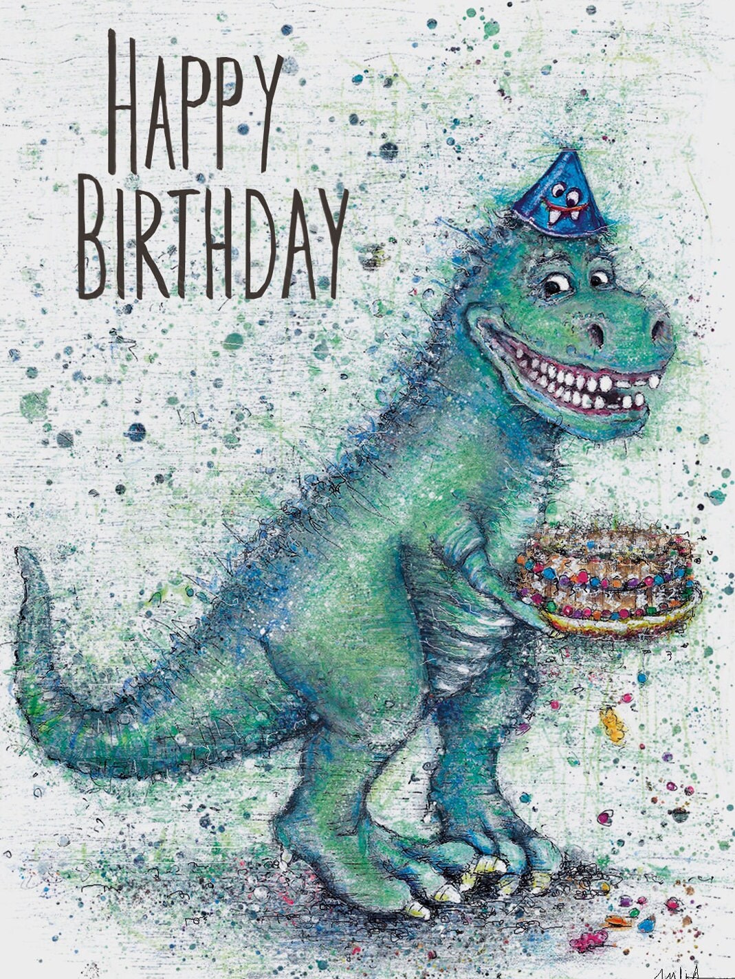 Dino Glückwunschkarte | Dino Geburtstagskarte | Dino Geburtstag |Dino Happy Birthday