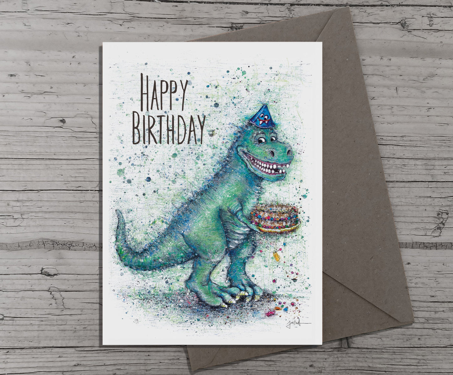 Dino Glückwunschkarte | Dino Geburtstagskarte | Dino Geburtstag |Dino Happy Birthday