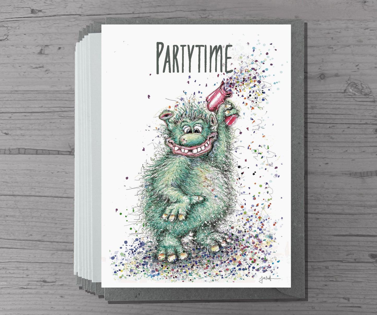Monstereinladung | Monstergeburtstag | Konfetti Einladung | Einladung Monster Geburtstag