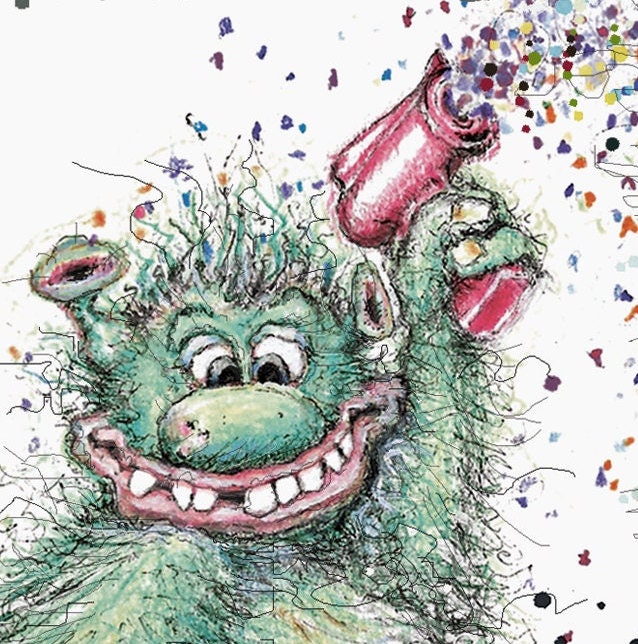 Monstereinladung | Monstergeburtstag | Konfetti Einladung | Einladung Monster Geburtstag