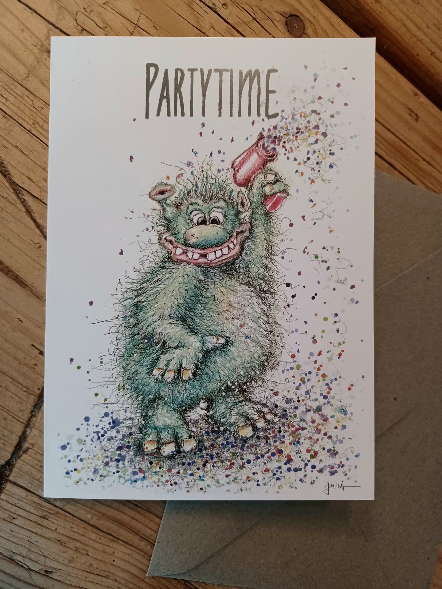 Monstereinladung | Monstergeburtstag | Konfetti Einladung | Einladung Monster Geburtstag