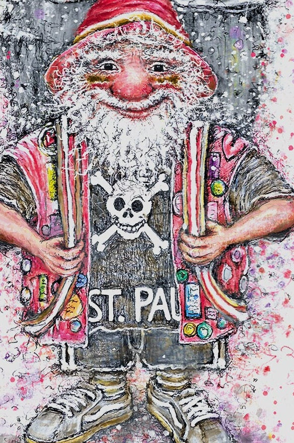 Weihnachtskarte Santa ist ein Fußballfan | Nur das Beste zum Feste | A6 Weihnachtsgrußkarte