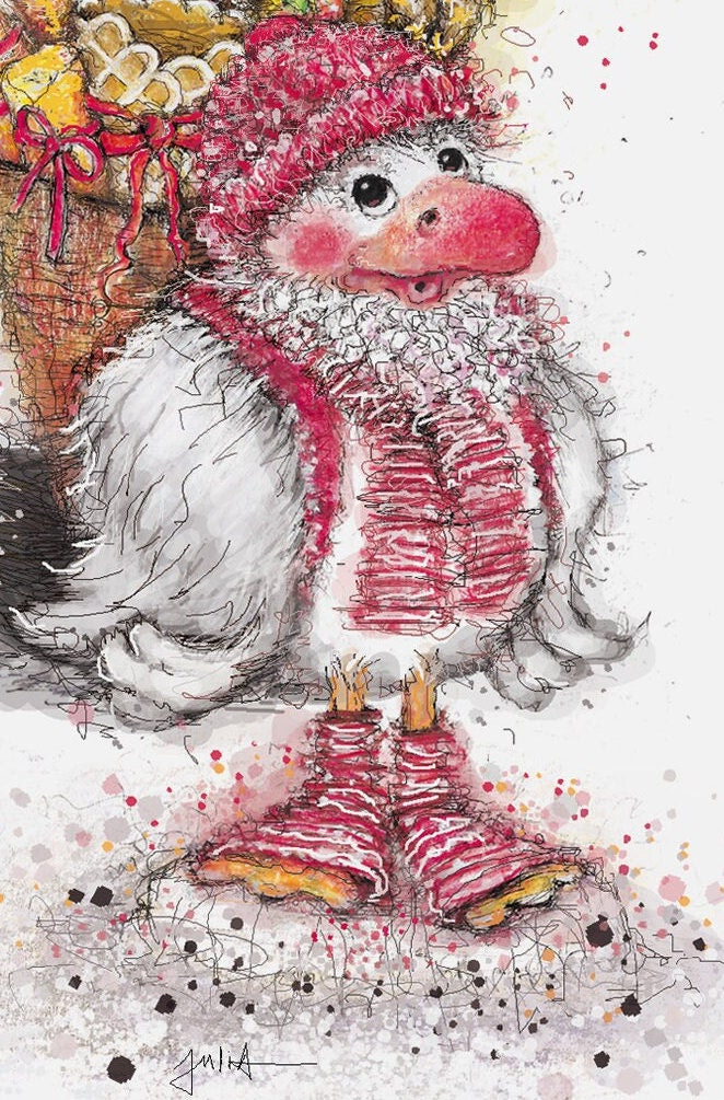 Weihnachtsmöwe | Weihnachtskarte HoHoHo | Grußkarte zu Weihnachten | Weihnachtsgrüße | Weihnachtskarte norddeutsch | A6 Klappkarte