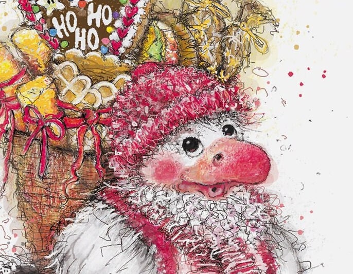 Weihnachtsmöwe | Weihnachtskarte HoHoHo | Grußkarte zu Weihnachten | Weihnachtsgrüße | Weihnachtskarte norddeutsch | A6 Klappkarte