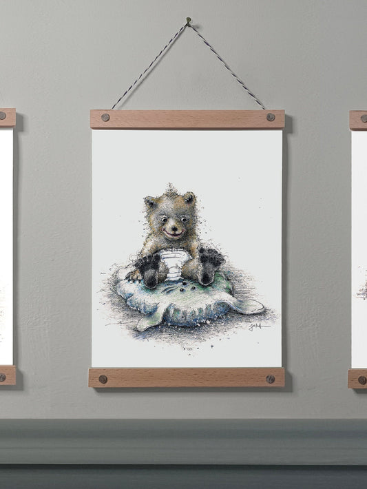 Kinderzimmer Poster Kleiner Bär A4 | Bild Kinder- & Babyzimmer | Kinderzimmerbilder mit Tiermotiven auf Leinwand