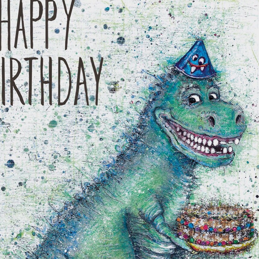 Dino Glückwunschkarte | Dino Geburtstagskarte | Dino Geburtstag |Dino Happy Birthday